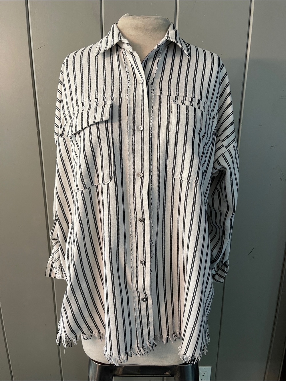 White Birch Shirt Jacket Linen Blend Relaxed Coastal Old Money Quiet Luxury